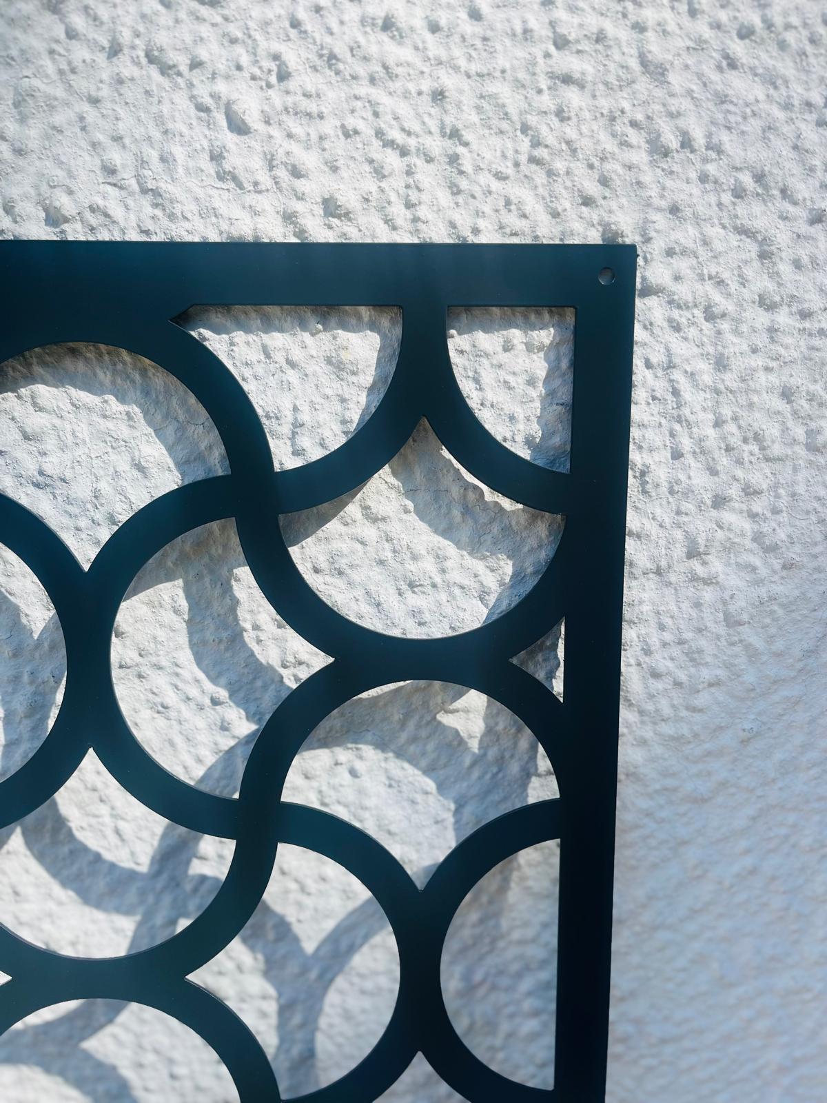 Aluminium metal anthracite grey Wall Mounted Scalloped Decorative Garden Panel Screen Wall Art 600 x 1200mm