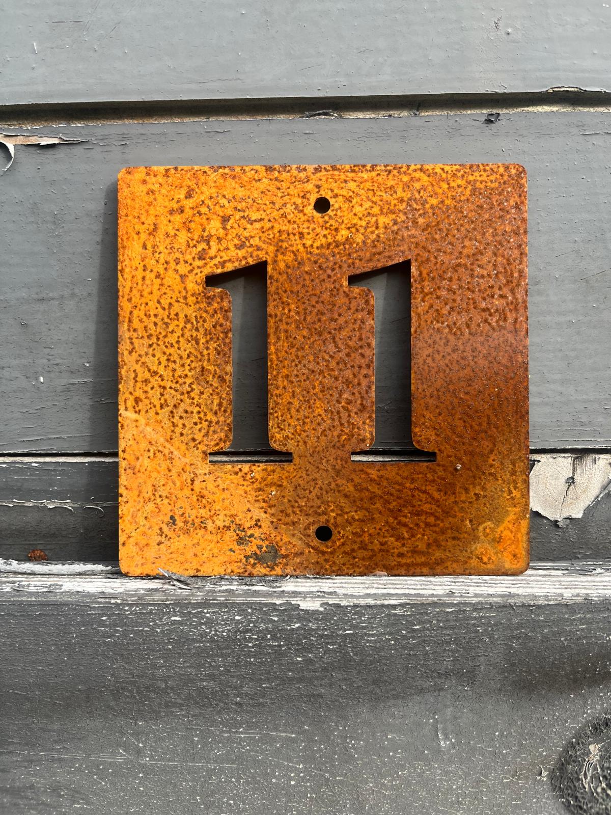 Corten Steel Allotment Plot Name Wall Mounted Sign Plaque 100 - 200mm