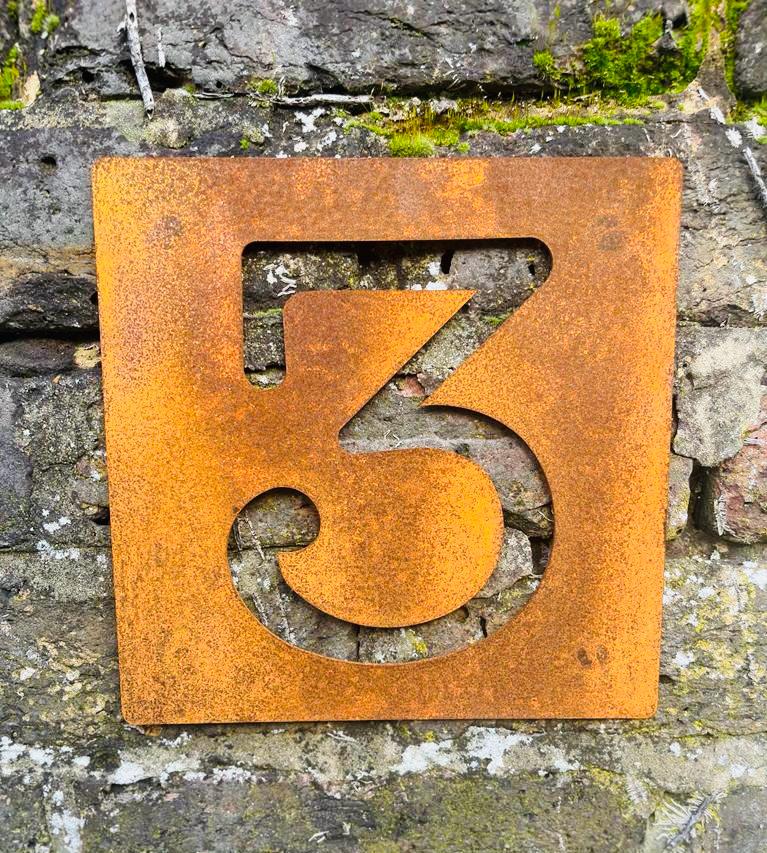 Corten Steel House Door Number Wall Mounted 200mm - 600mm