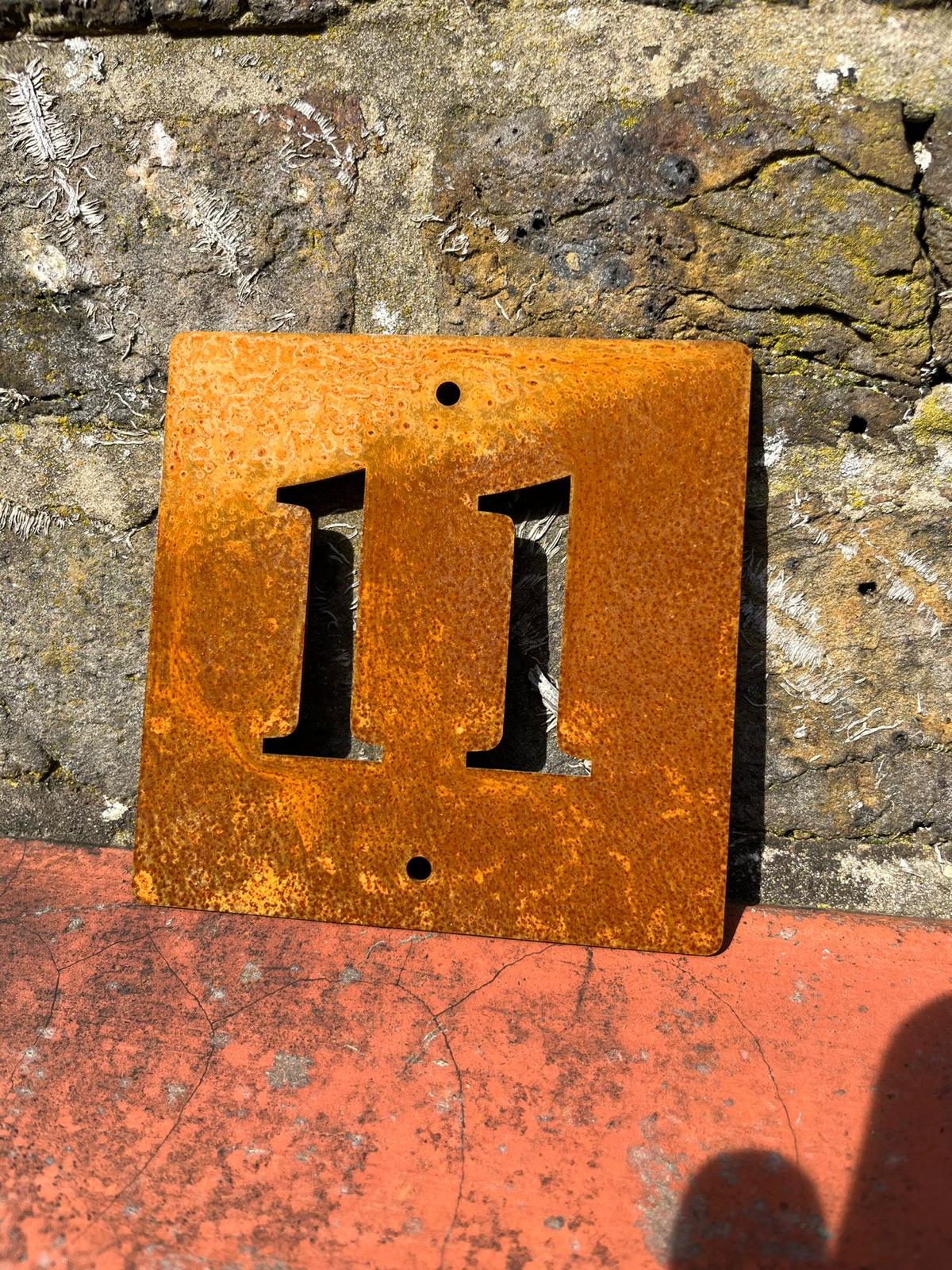 Corten Steel House Door Number Wall Mounted 200mm - 600mm
