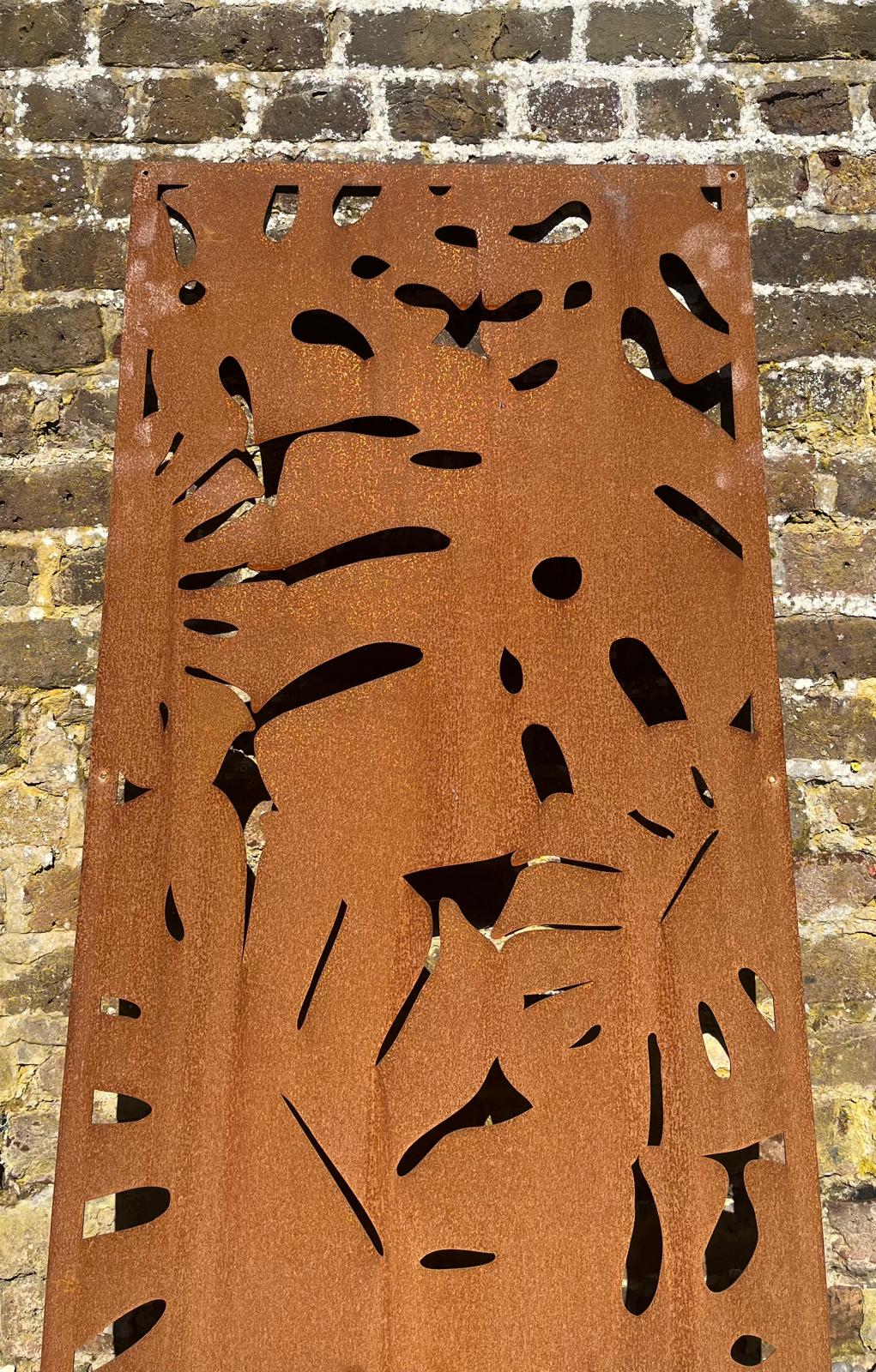 Corten Steel metal Wall Mounted Monstera Leaf Pattern Decorative Garden Panel Screen Wall Art 1200 - 2400mm