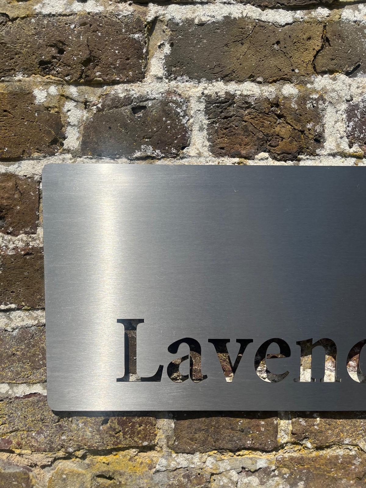 Stainless Steel Brushed Personalised House Address Company Business Name Wall Mounted Sign Plaque 200mm - 600mm