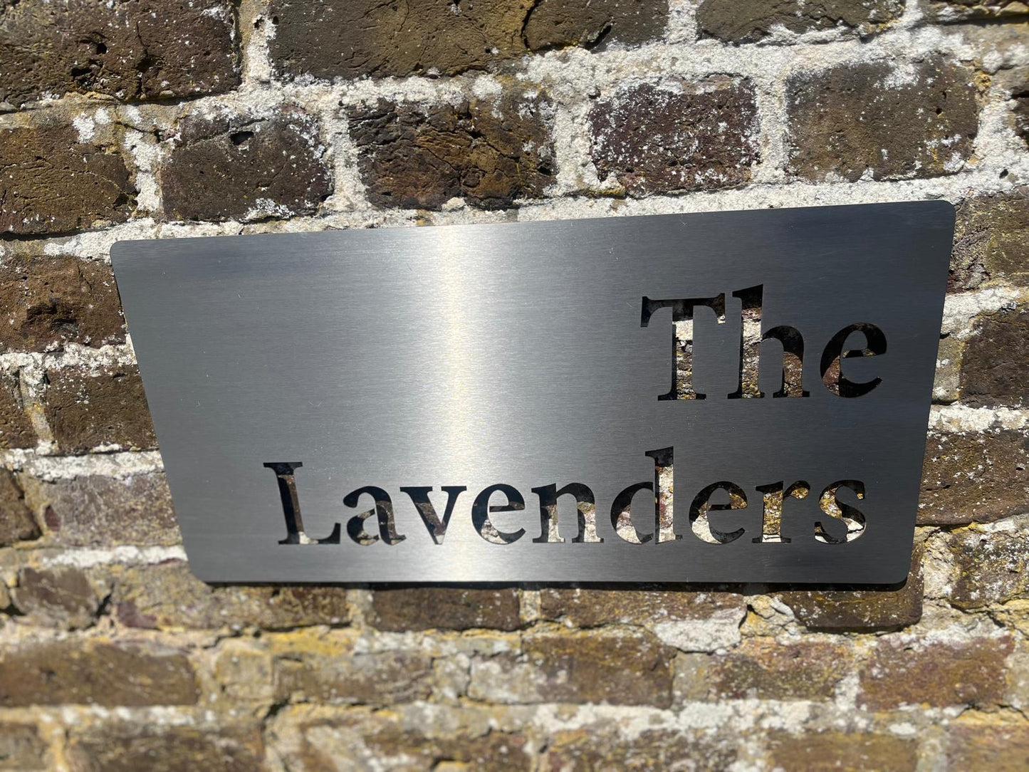 Stainless Steel Brushed Personalised House Address Company Business Name Wall Mounted Sign Plaque 200mm - 600mm