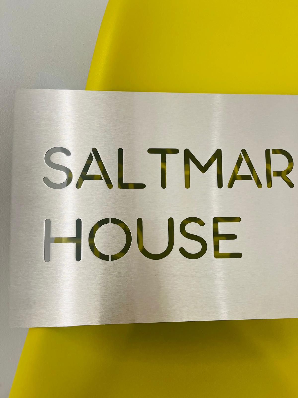 Stainless Steel Brushed Personalised House Address Company Business Name Wall Mounted Sign Plaque 200mm - 600mm