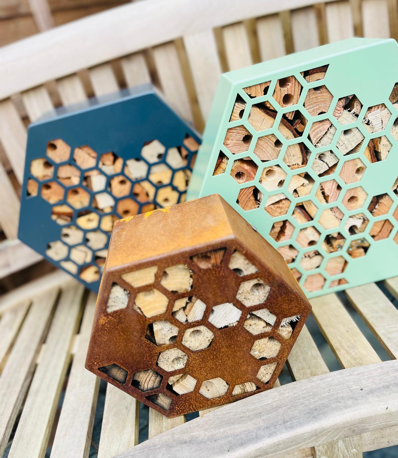 Painted Aluminium Honeycomb Hexagon Bug Insect Hotel 200mm, 300mm , 400mm