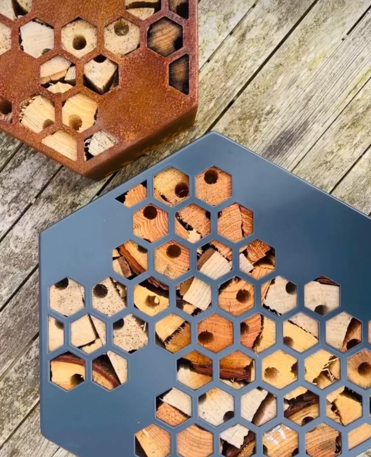 Painted Aluminium Honeycomb Hexagon Bug Insect Hotel 200mm, 300mm , 400mm