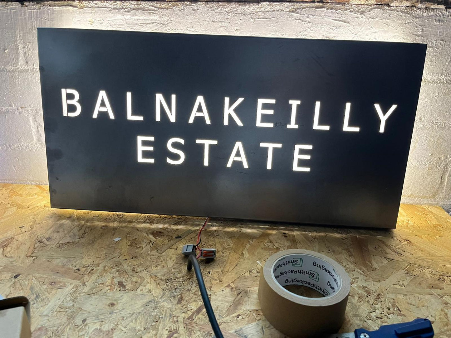 Corten Steel Company Business Name Commercial Wall Mounted Sign Plaque 200mm - 600mm
