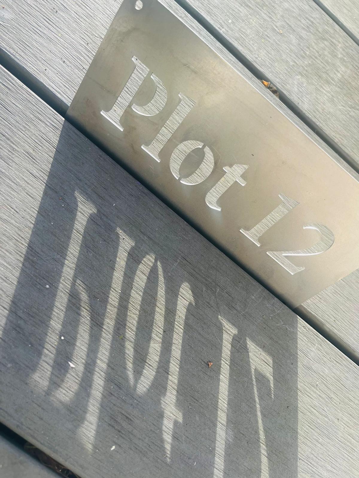 Corten Steel Allotment Plot Name Wall Mounted Sign Plaque 100 - 200mm