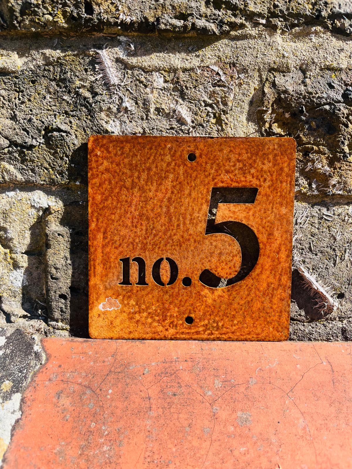 Corten Steel Allotment Plot Name Wall Mounted Sign Plaque 100 - 200mm