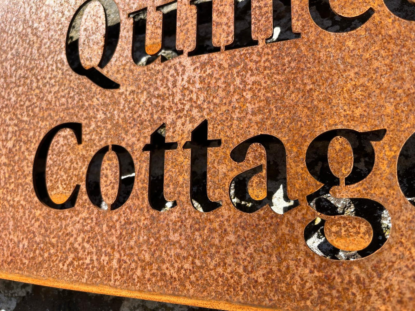 Corten Steel House Address Company Business Name Wall Mounted Sign Plaque 200mm - 600mm