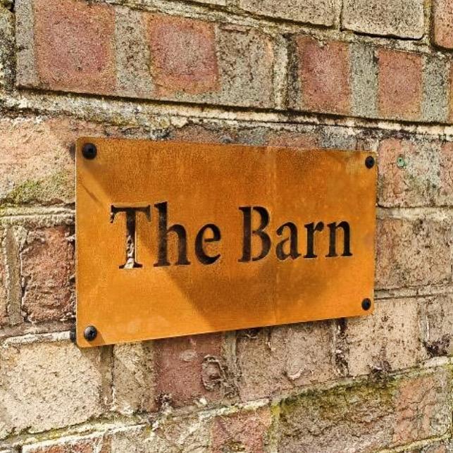 Corten Steel House Address Company Business Name Wall Mounted Sign Plaque 200mm - 600mm