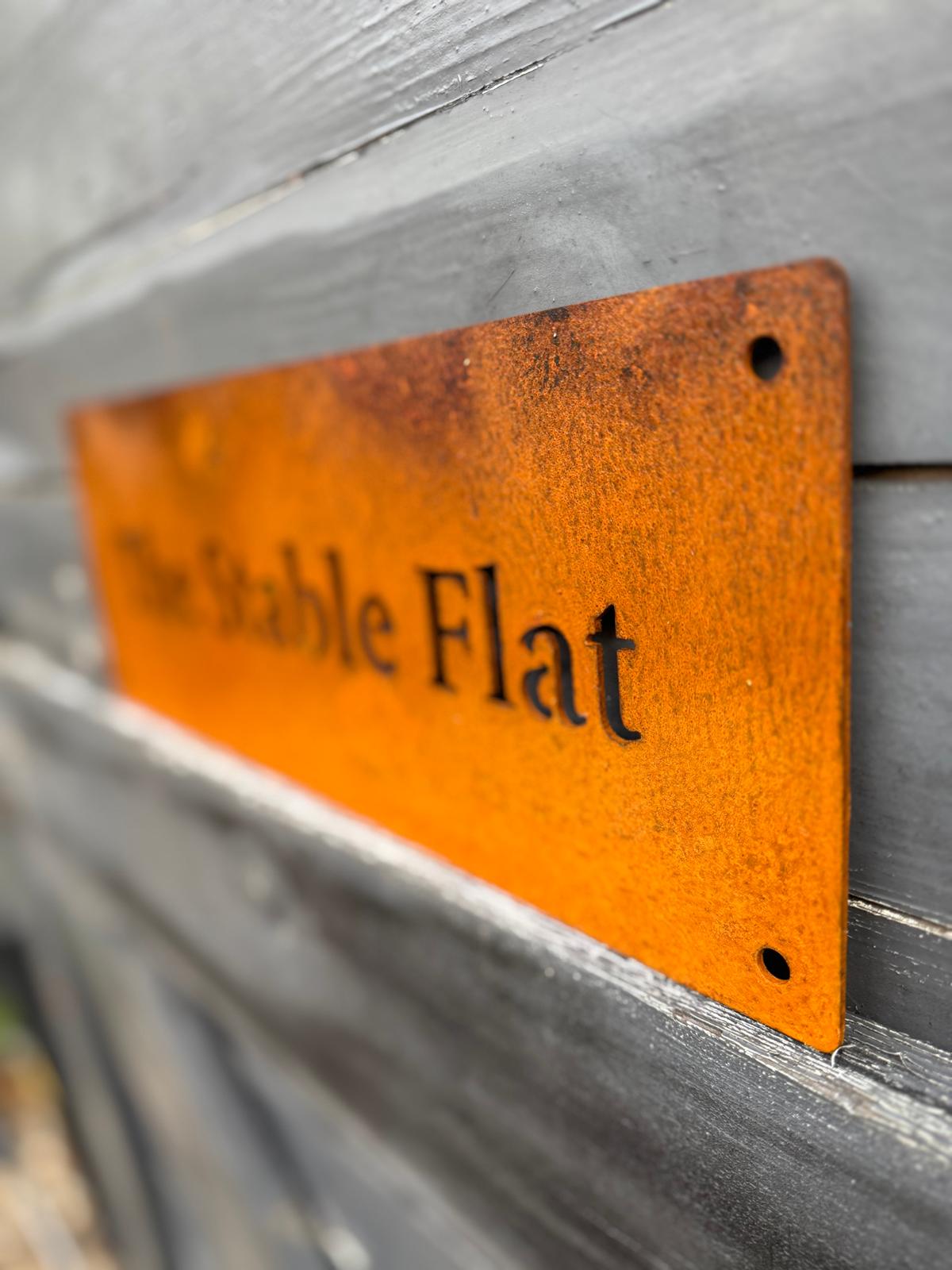 Corten Steel House Address Company Business Name Wall Mounted Sign Plaque 200mm - 600mm