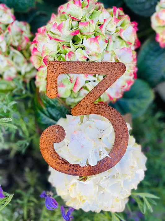 Corten Steel House Door Number Wall Mounted 200mm - 600mm