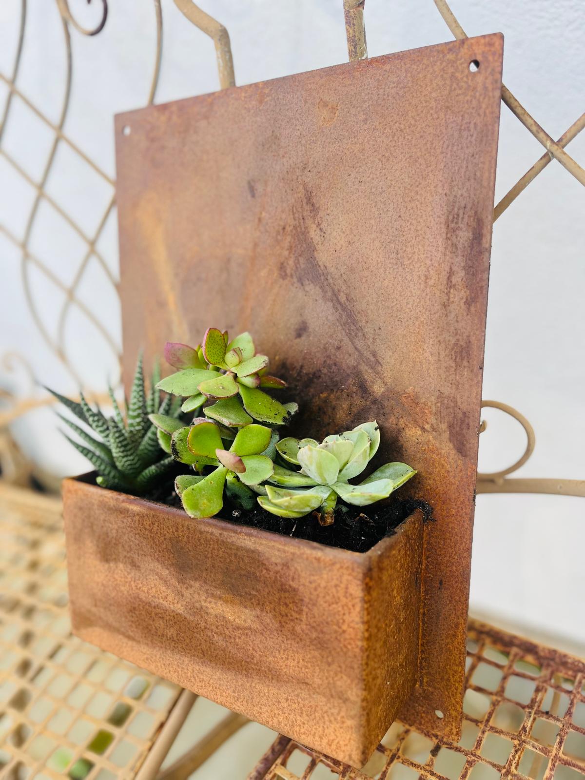 Corten Steel Wall Mounted Planter 600mm x 400mm