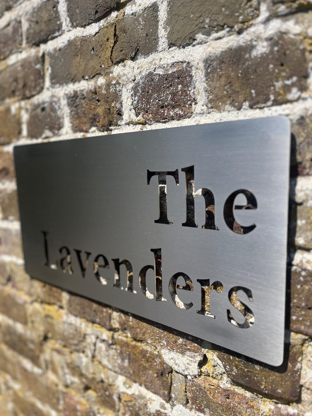 Stainless Steel Brushed Personalised House Address Company Business Name Wall Mounted Sign Plaque 200mm - 600mm