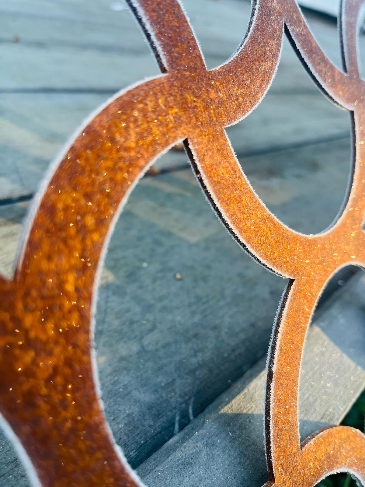 Corten Steel Wall Mounted Scalloped Decorative Garden Panel Screen Wall Art 1200 - 2400mm