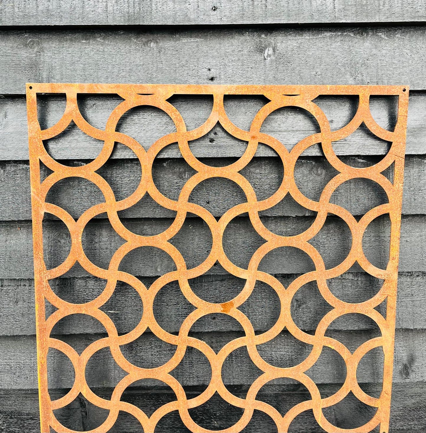Corten Steel Wall Mounted Scalloped Decorative Garden Panel Screen Wall Art 1200 - 2400mm
