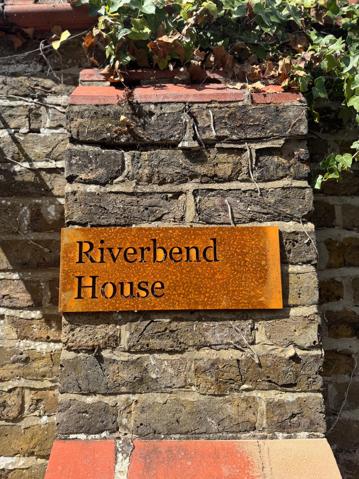 Corten Steel Folded Corner House Address Company Business Name Wall Mounted Sign Plaque 200mm - 600mm (Copy)