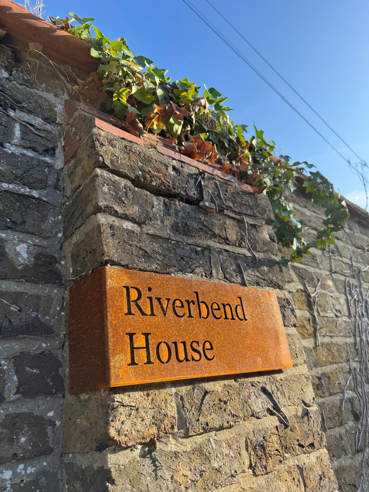 Corten Steel Folded Corner House Address Company Business Name Wall Mounted Sign Plaque 200mm - 600mm (Copy)