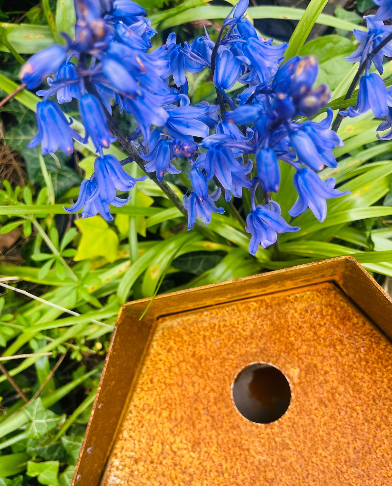 Corten Steel Hexagon Bird House Box Nesting Box 200mm
